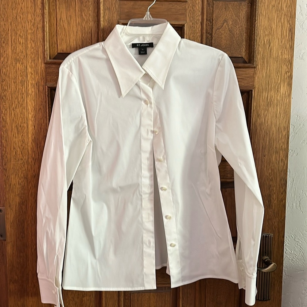 NWOT St. John white button-down shirt size 12